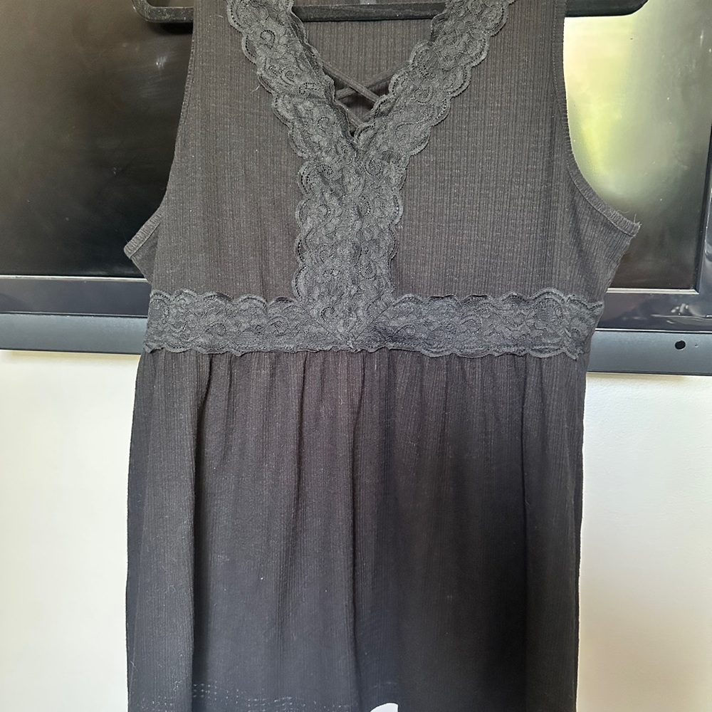 Torrid Black Lace Trim Top